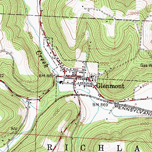 Topographic Map of Glenmont, OH