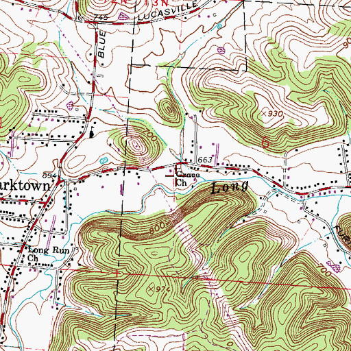 Topographic Map of Grace Church, OH