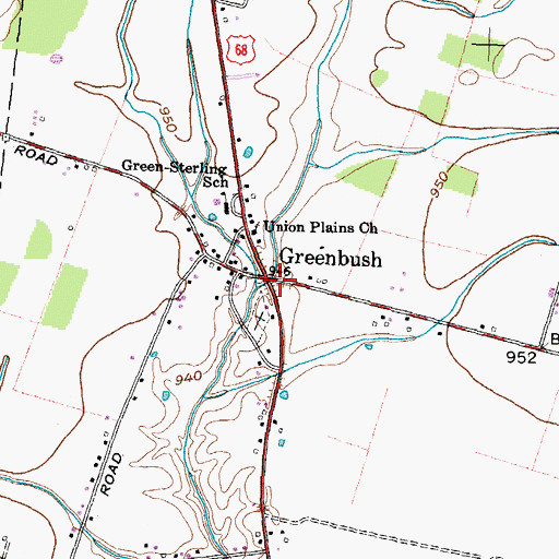 Topographic Map of Greenbush, OH