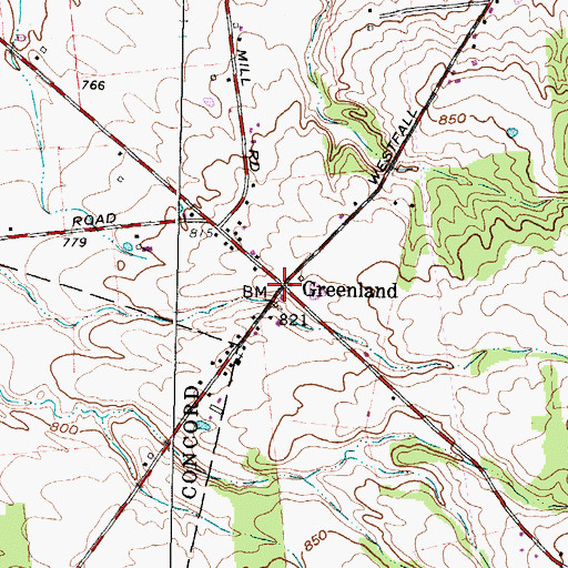 Topographic Map of Greenland, OH