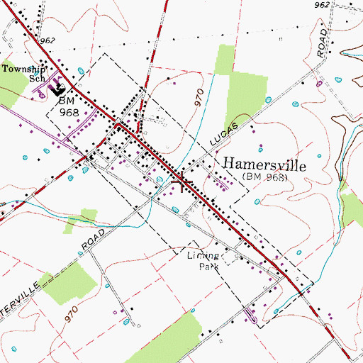 Topographic Map of Hamersville, OH