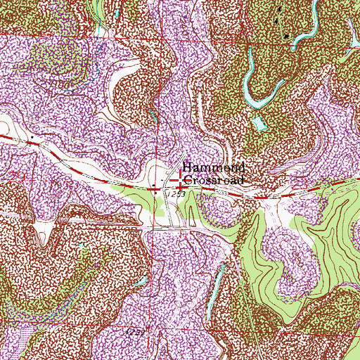 Topographic Map of Hammond Crossroad, OH