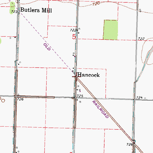 Topographic Map of Hancock, OH