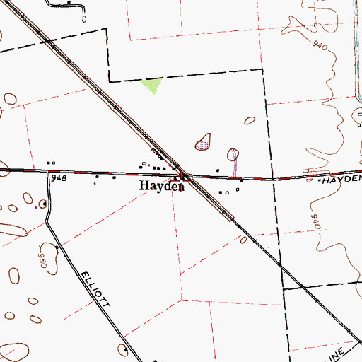 Topographic Map of Hayden, OH