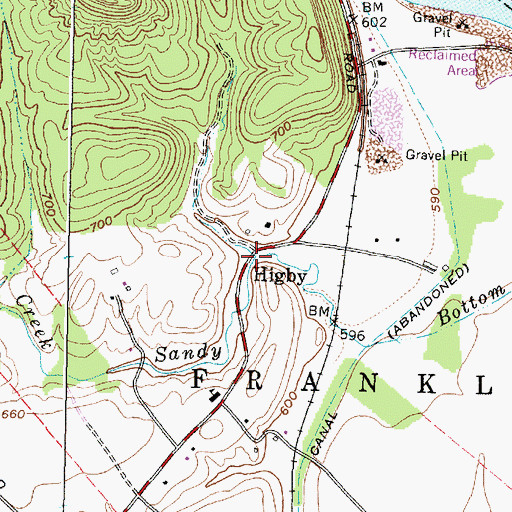 Topographic Map of Higby, OH