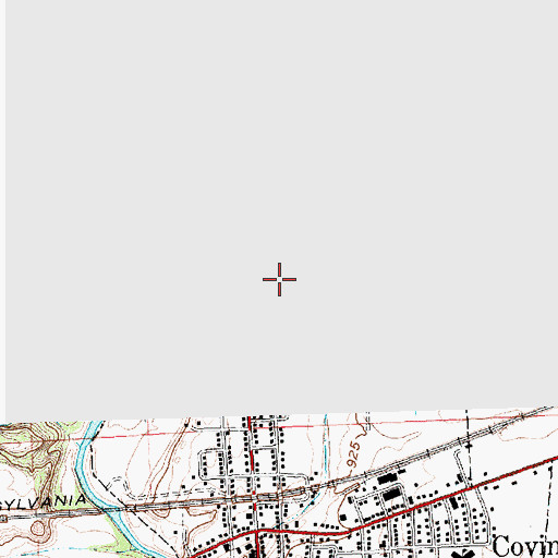 Topographic Map of Highland Cemetery, OH