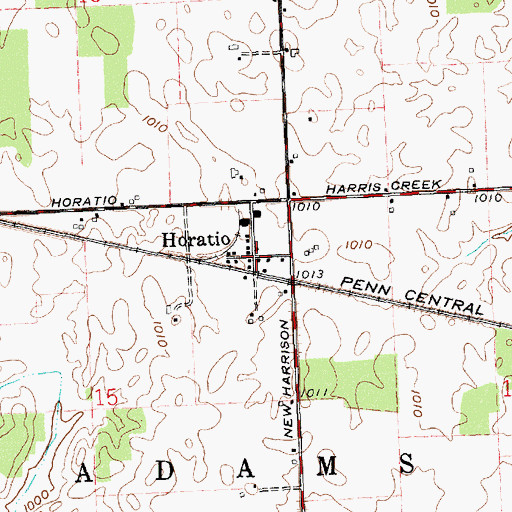 Topographic Map of Horatio, OH