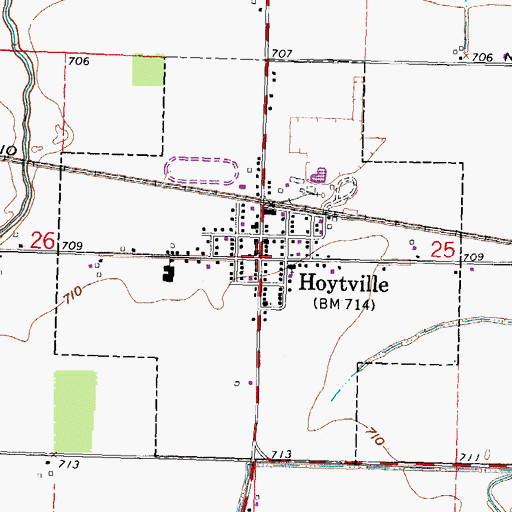 Topographic Map of Hoytville, OH