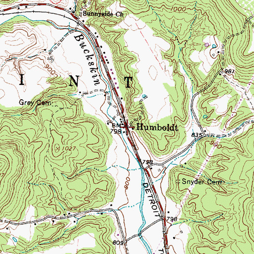 Topographic Map of Humboldt, OH