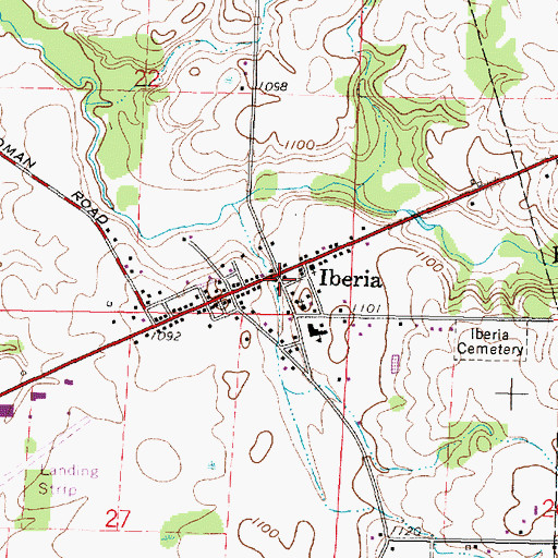 Topographic Map of Iberia, OH