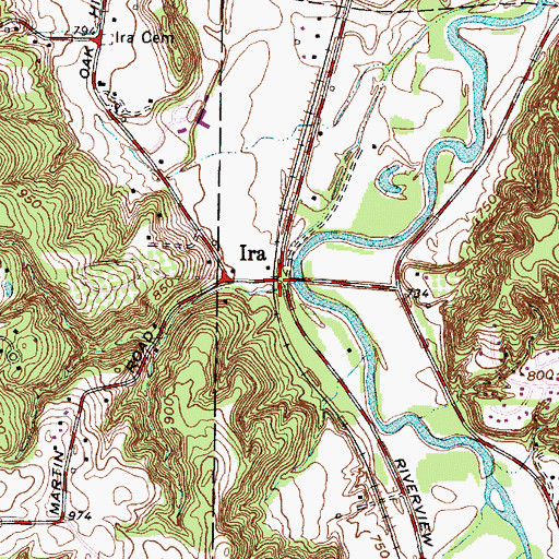 Topographic Map of Ira, OH