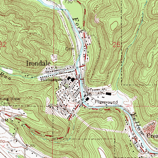 Topographic Map of Irondale, OH