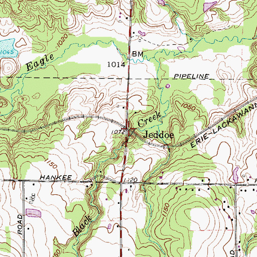 Topographic Map of Jeddoe, OH