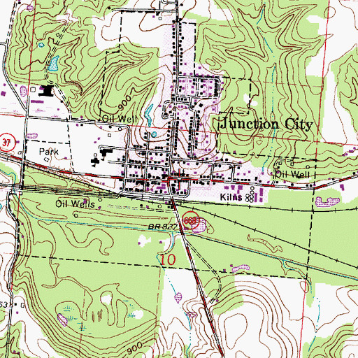 Topographic Map of Junction City, OH