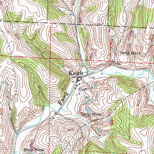 Topographic Map of Keith, OH