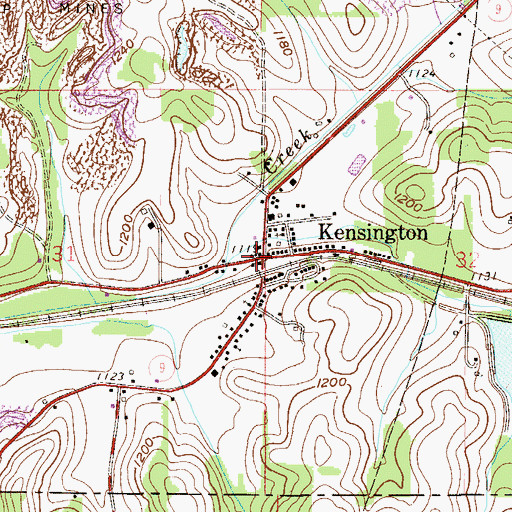 Topographic Map of Kensington, OH
