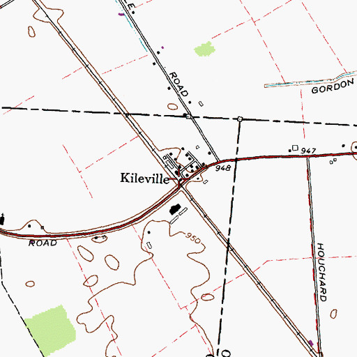 Topographic Map of Kileville, OH