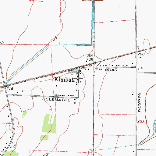 Topographic Map of Kimball, OH