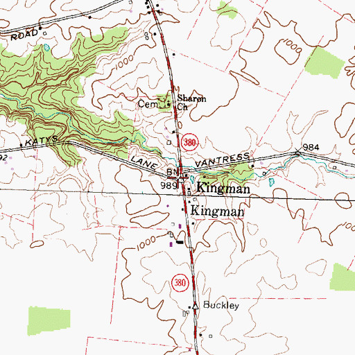 Topographic Map of Kingman, OH