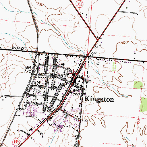 Topographic Map of Kingston, OH