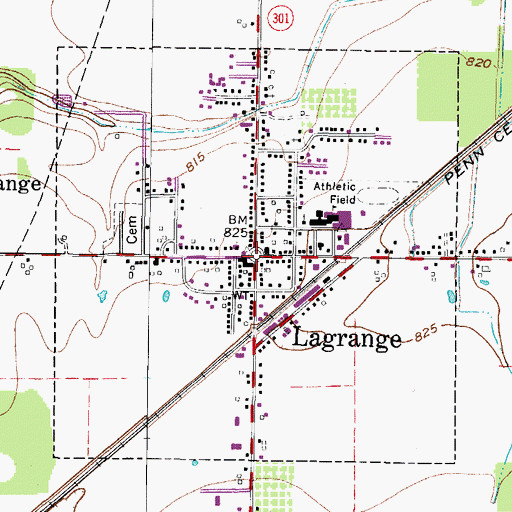 Topographic Map of Lagrange, OH