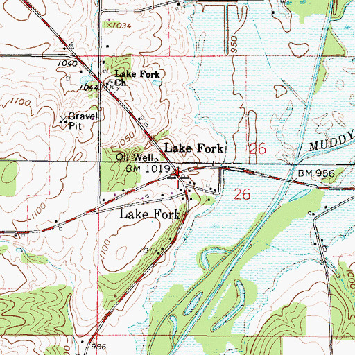 Topographic Map of Lake Fork, OH
