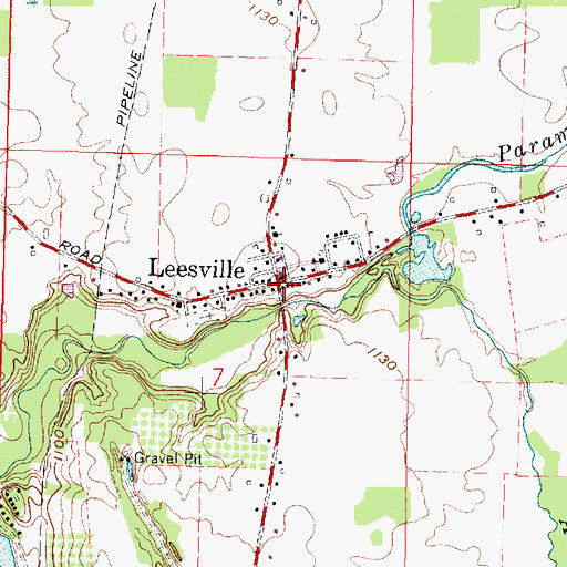 Topographic Map of Leesville, OH