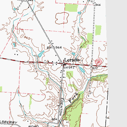 Topographic Map of Lerado, OH