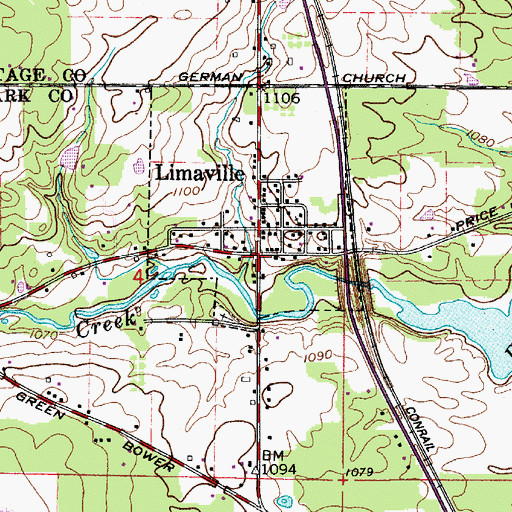 Topographic Map of Limaville, OH