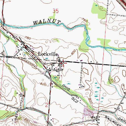 Topographic Map of Lockville, OH