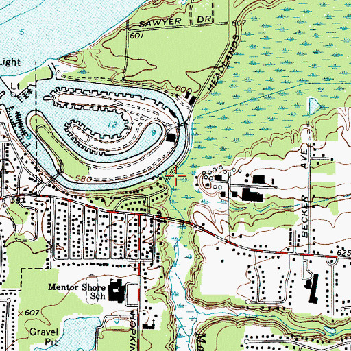 Topographic Map of Marsh Creek, OH