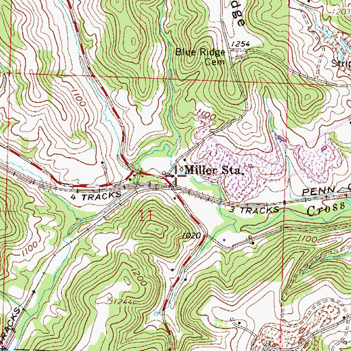 Topographic Map of Miller Station, OH