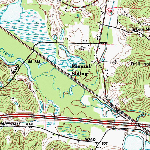 Topographic Map of Mineral Siding, OH