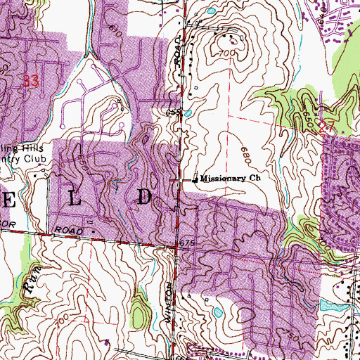 Topographic Map of Fairfield Missionary Church, OH
