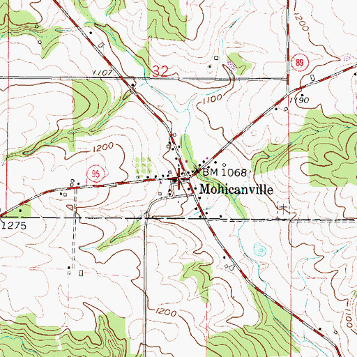 Topographic Map of Mohicanville, OH