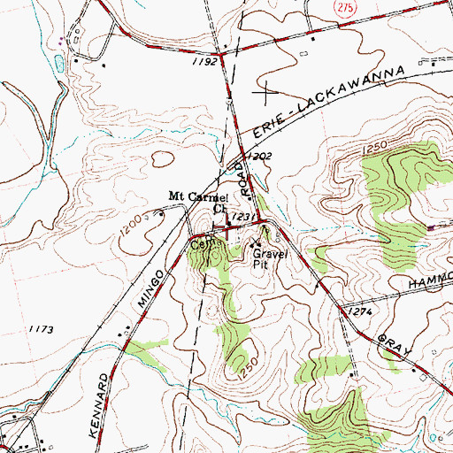 Topographic Map of Mount Carmel Church, OH