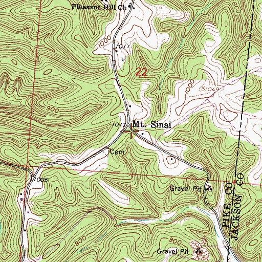Topographic Map of Mount Sinai, OH