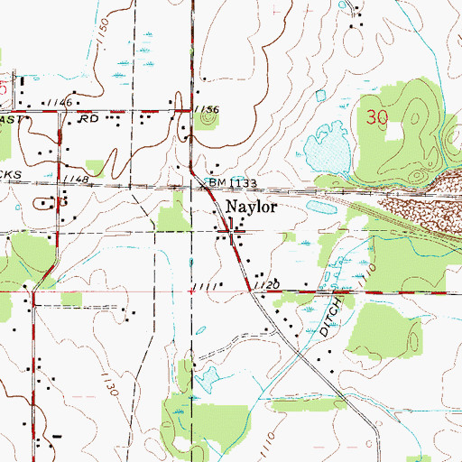 Topographic Map of Naylor, OH