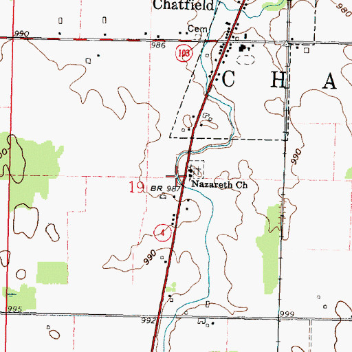 Topographic Map of Nazareth Church, OH