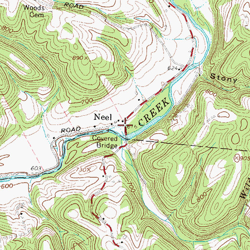 Topographic Map of Neel, OH