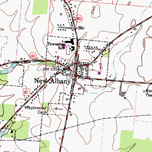 Topographic Map of New Albany, OH