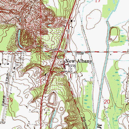 Topographic Map of New Albany, OH