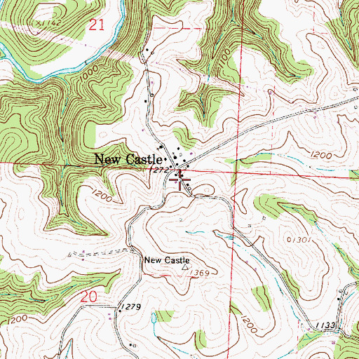 Topographic Map of New Castle, OH