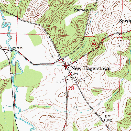 Topographic Map of New Hagerstown, OH