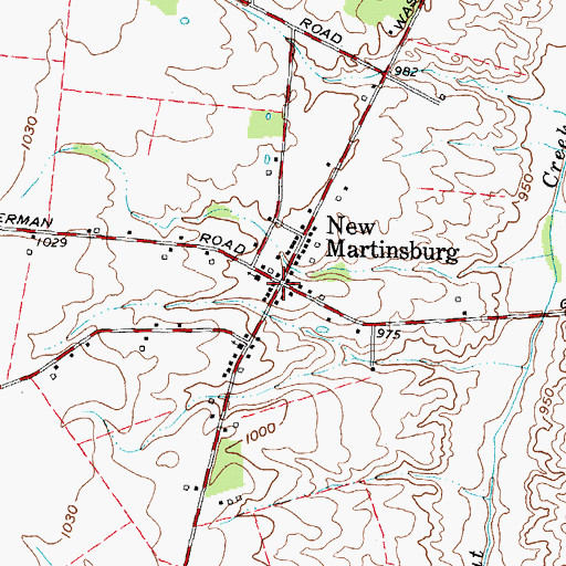Topographic Map of New Martinsburg, OH