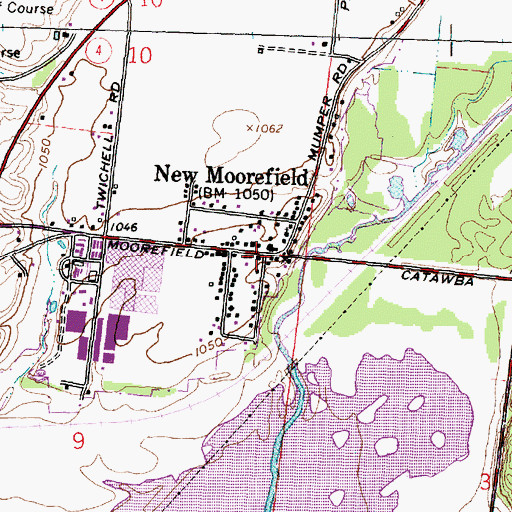 Topographic Map of New Moorefield, OH