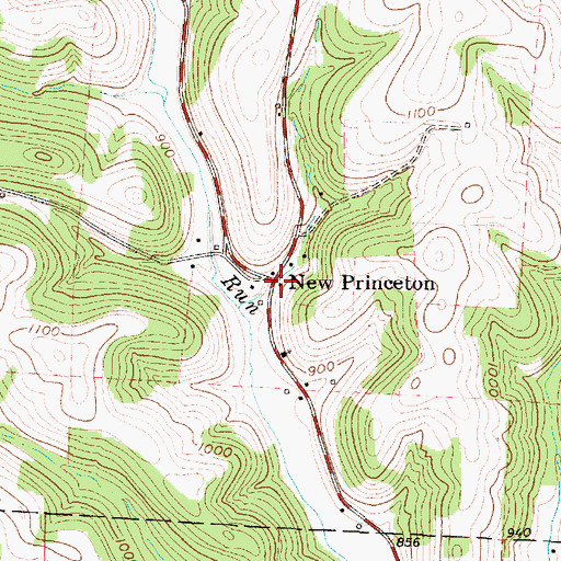 Topographic Map of New Princeton, OH