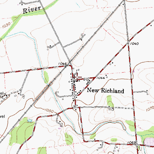 Topographic Map of New Richland, OH