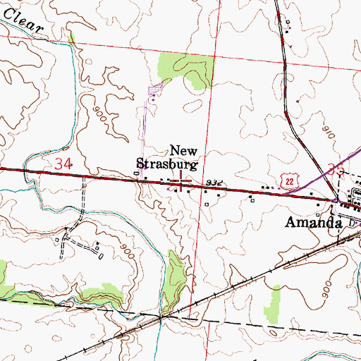 Topographic Map of New Strasburg, OH