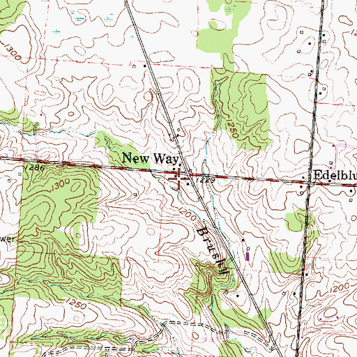 Topographic Map of New Way, OH
